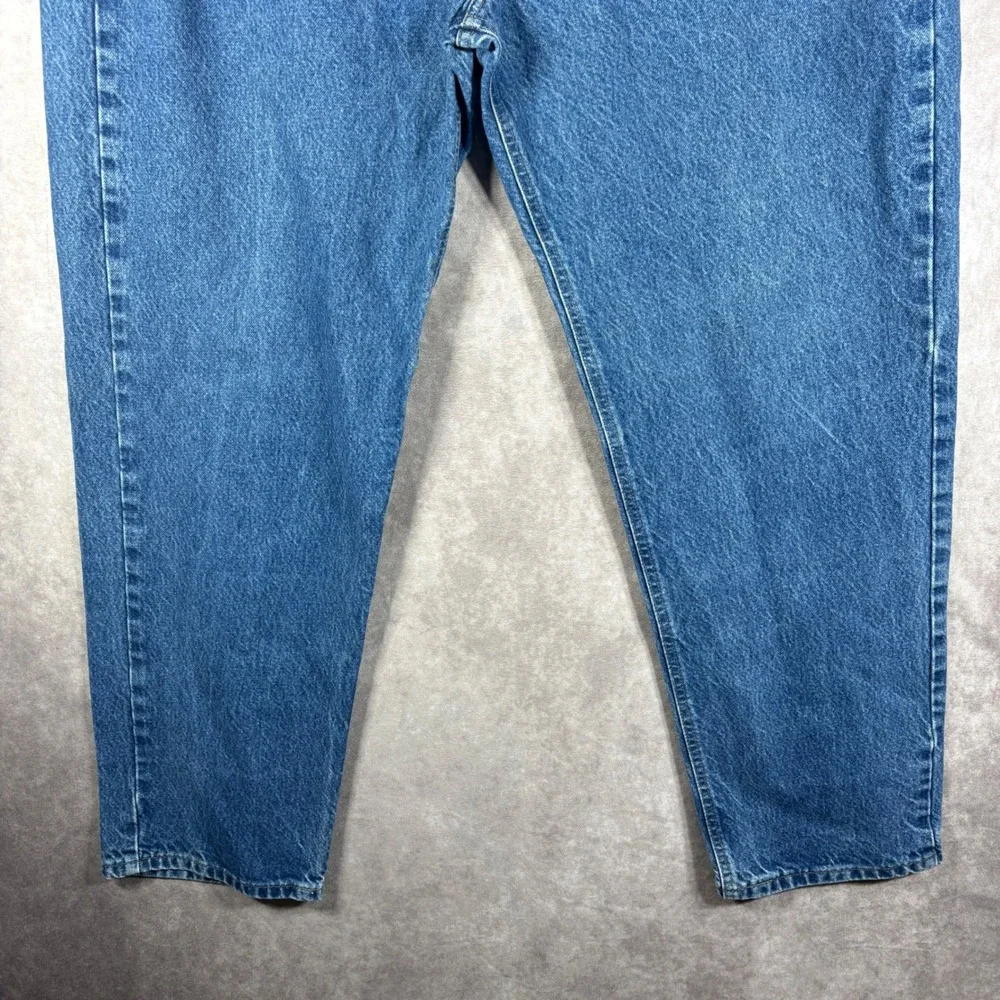 VTG Carhartt Jeans Men 44x32 Blue B17 DST Relaxed Fit Tapered Leg Denim Workwear